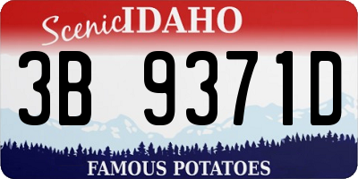ID license plate 3B9371D