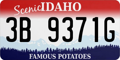 ID license plate 3B9371G