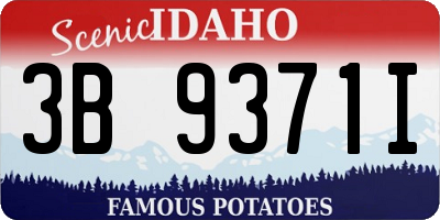 ID license plate 3B9371I
