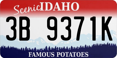 ID license plate 3B9371K