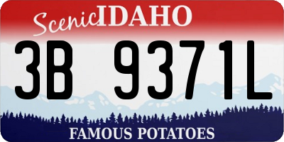 ID license plate 3B9371L