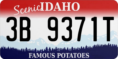 ID license plate 3B9371T