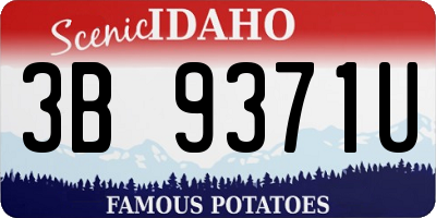 ID license plate 3B9371U