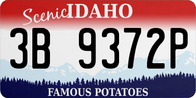 ID license plate 3B9372P