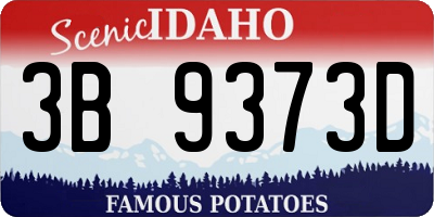 ID license plate 3B9373D