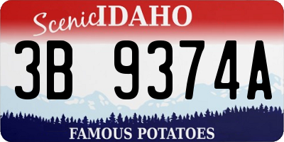 ID license plate 3B9374A