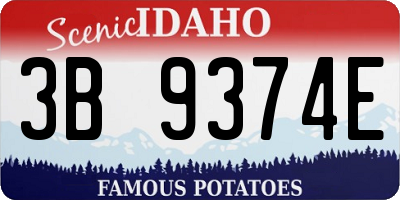 ID license plate 3B9374E