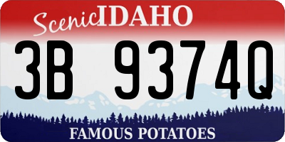 ID license plate 3B9374Q