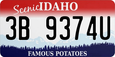 ID license plate 3B9374U