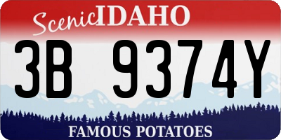 ID license plate 3B9374Y