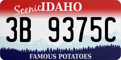 ID license plate 3B9375C