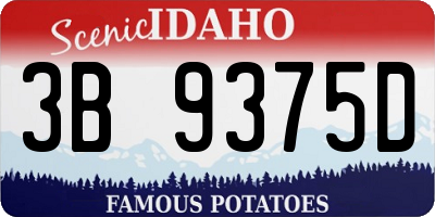ID license plate 3B9375D