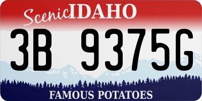 ID license plate 3B9375G