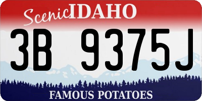 ID license plate 3B9375J