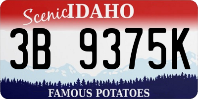 ID license plate 3B9375K