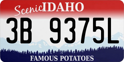 ID license plate 3B9375L