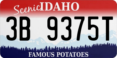 ID license plate 3B9375T