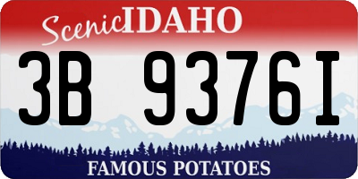 ID license plate 3B9376I