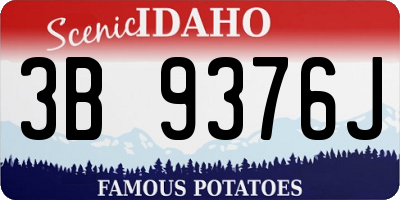 ID license plate 3B9376J