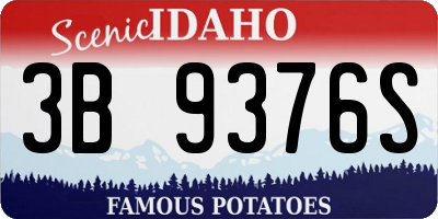 ID license plate 3B9376S
