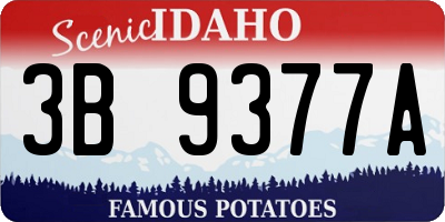 ID license plate 3B9377A