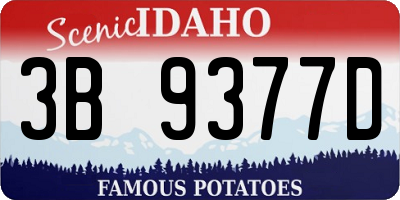 ID license plate 3B9377D