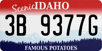 ID license plate 3B9377G
