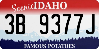 ID license plate 3B9377J