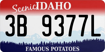 ID license plate 3B9377L