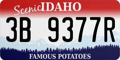 ID license plate 3B9377R