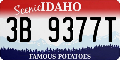ID license plate 3B9377T
