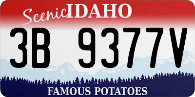 ID license plate 3B9377V