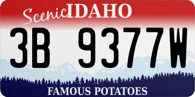 ID license plate 3B9377W
