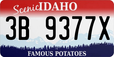 ID license plate 3B9377X