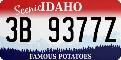 ID license plate 3B9377Z