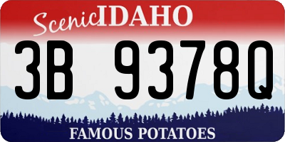 ID license plate 3B9378Q