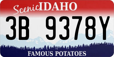 ID license plate 3B9378Y