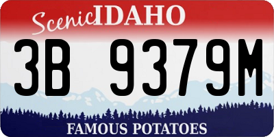 ID license plate 3B9379M