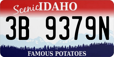 ID license plate 3B9379N