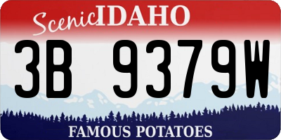 ID license plate 3B9379W