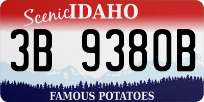 ID license plate 3B9380B