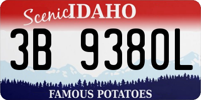 ID license plate 3B9380L