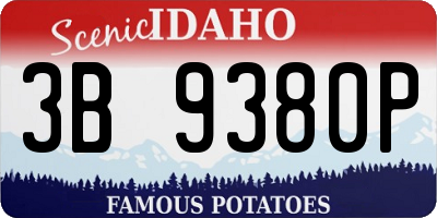 ID license plate 3B9380P