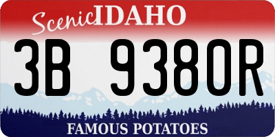 ID license plate 3B9380R