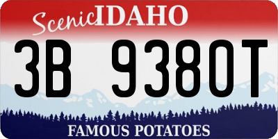 ID license plate 3B9380T