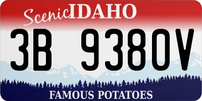 ID license plate 3B9380V