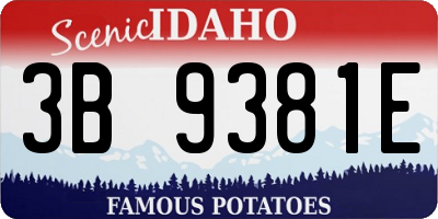 ID license plate 3B9381E