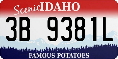 ID license plate 3B9381L