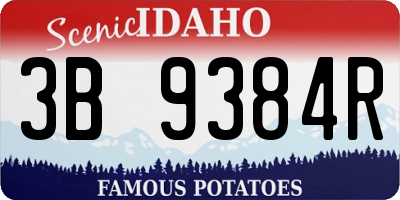 ID license plate 3B9384R