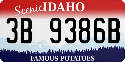 ID license plate 3B9386B